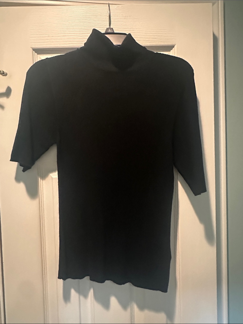 Black Short-Sleeve Mock Neck Top - Women